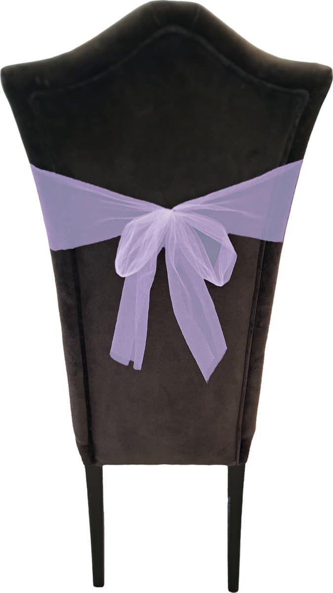 Tule stof op rol - 3x - lilapaars - 15cm x 9meter - Organza/mesh decoratie stoffen