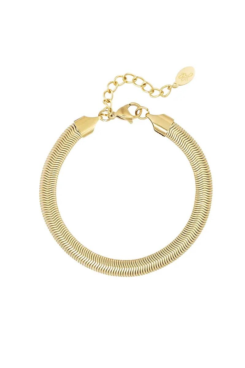 Armband plat snake - goud