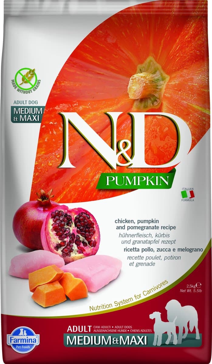 Farmina N&D Pompoen Eend Hondenvoer voor Volwassen Medium/Grote Rassen 2.5 kg