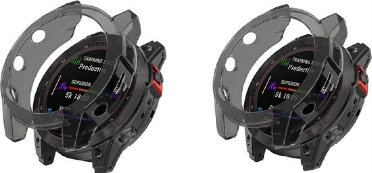 Luxe Bumper Protector Set Geschikt Voor Garmin Epix 2e Generatie - 2 Stuks - Zwart