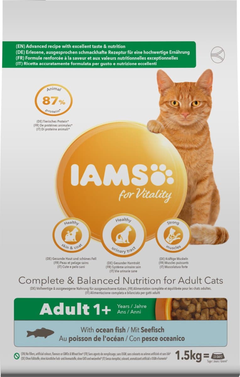 IAMS Kat Adult Oceaanvis - 4 x 1,5 kg - Voordeelverpakking