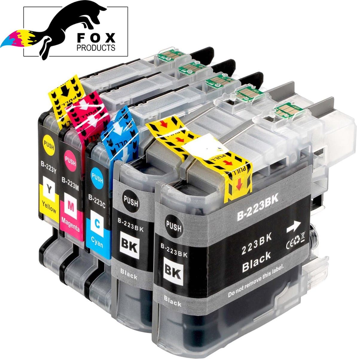 FoxProducts® LC223 LC221 LC-223 LC-221 - cartridge 5 stuks geschikt voor Brother - DCP-J4120 DW , DCP-J562 DW Brother MFC-J4420 DW , MFC-J4620 DW , MFC-J480 DW, DCP-J4120 DW , DCP-J562 DW Brother MFC-J4420 DW , MFC-J4620 D DW ,MFC-J5320 DW, MFC-J5620