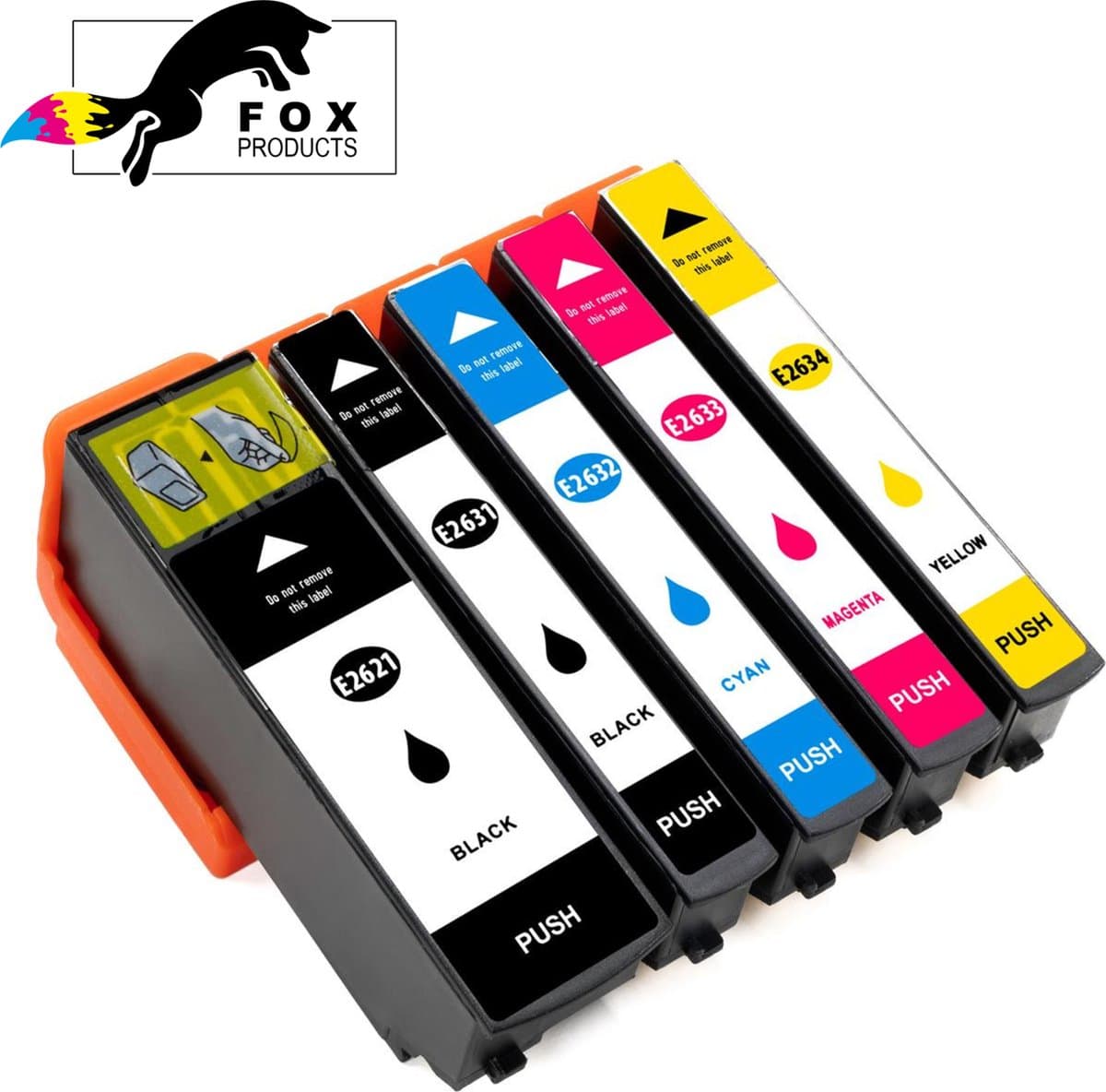 FoxProducts® 26 T26 26xl - 5 stuks inktcartridges geschikt voor Epson, Multipack cartridges Geschikt voor XP510, XP520, XP600, XP605, XP610, XP615, XP620, XP625, XP700, XP710, XP720, XP800, XP810, XP820