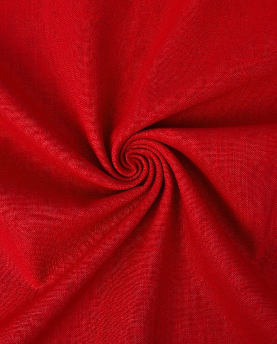 Gewassen Linnen Stof Uni per Meter – Rood – Natuurlijk & Ademend – 100% Linnen – Voor Kleding & Interieur