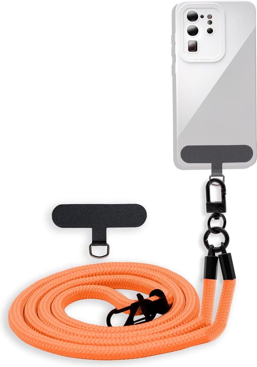 Cadorabo mobiele telefoonketting geschikt voor ZTE ZMAX 2 in ORANJE met verstelbaar riemkoord om om je nek te hangen