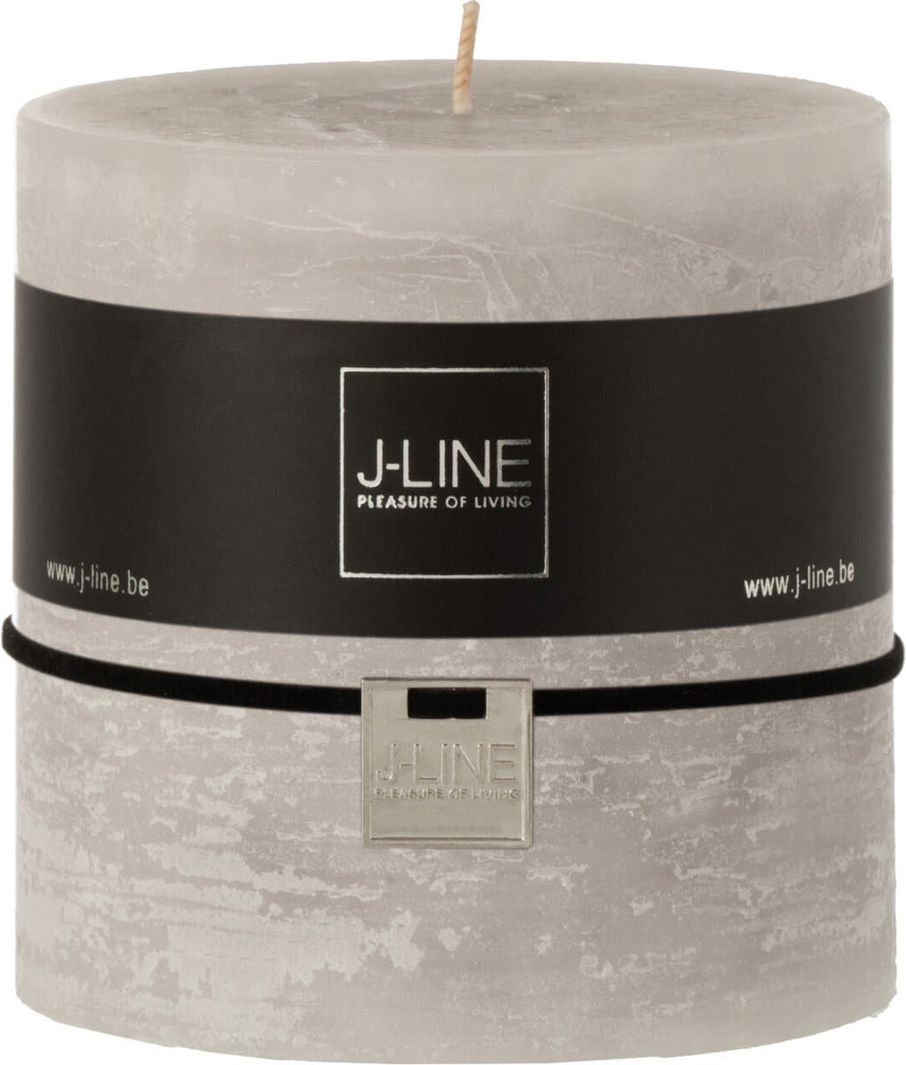 J-Line cilinderkaars - lichtgrijs - large - 75U - 6 stuks