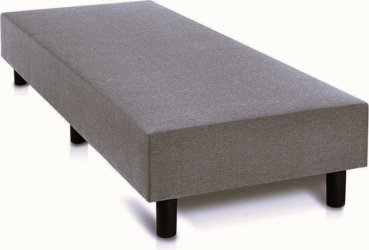 Boxspring Otto lederlook antraciet 70x190 zonder matras, zonder hoofdboord en zonder topper.