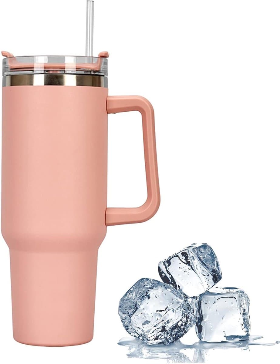 Roestvrij Dubbelwandige Geïsoleerde Koffiebeker - Lekvrije Deksel - 1120 ml - Onderweg Genieten