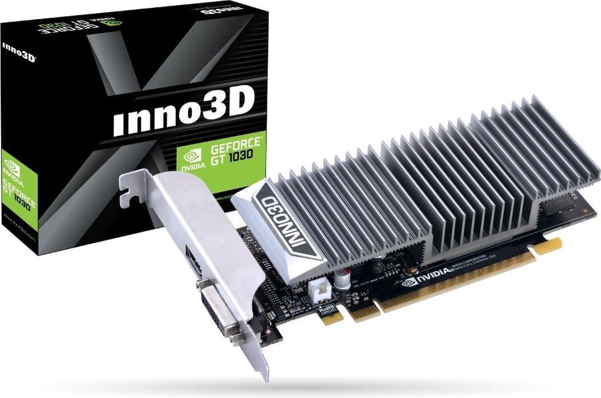 GT 1030 2GB GDDR5 LP - Inclusief Low Profile Brackets - Inno3D GeForce - Videokaart