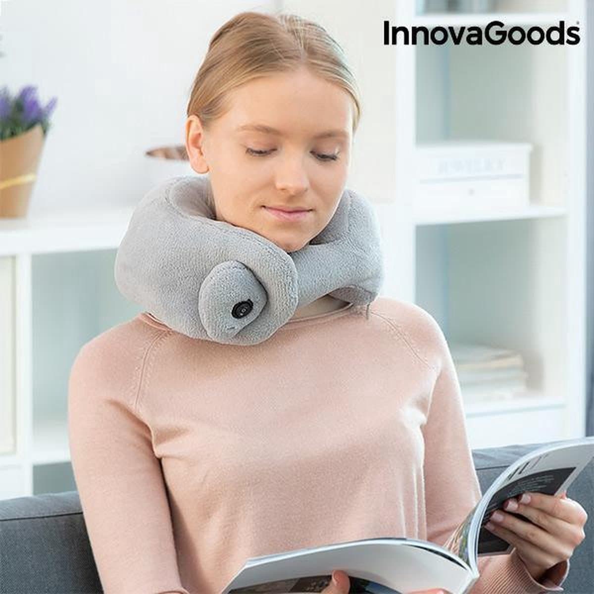 InnovaGoods® Nekmassagekussen, trillingsmassage in de halswervelstreek diep en ontspannend, massageapparaat met instelbare intensiteit, massageapparaat voor het verlichten van rust, ontspanning en