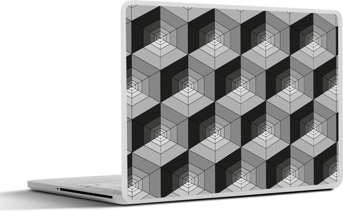 Laptop sticker - 12.3 inch - Patronen - Kubus - 3D - 30x22cm - Laptopstickers - Laptop skin - Cover