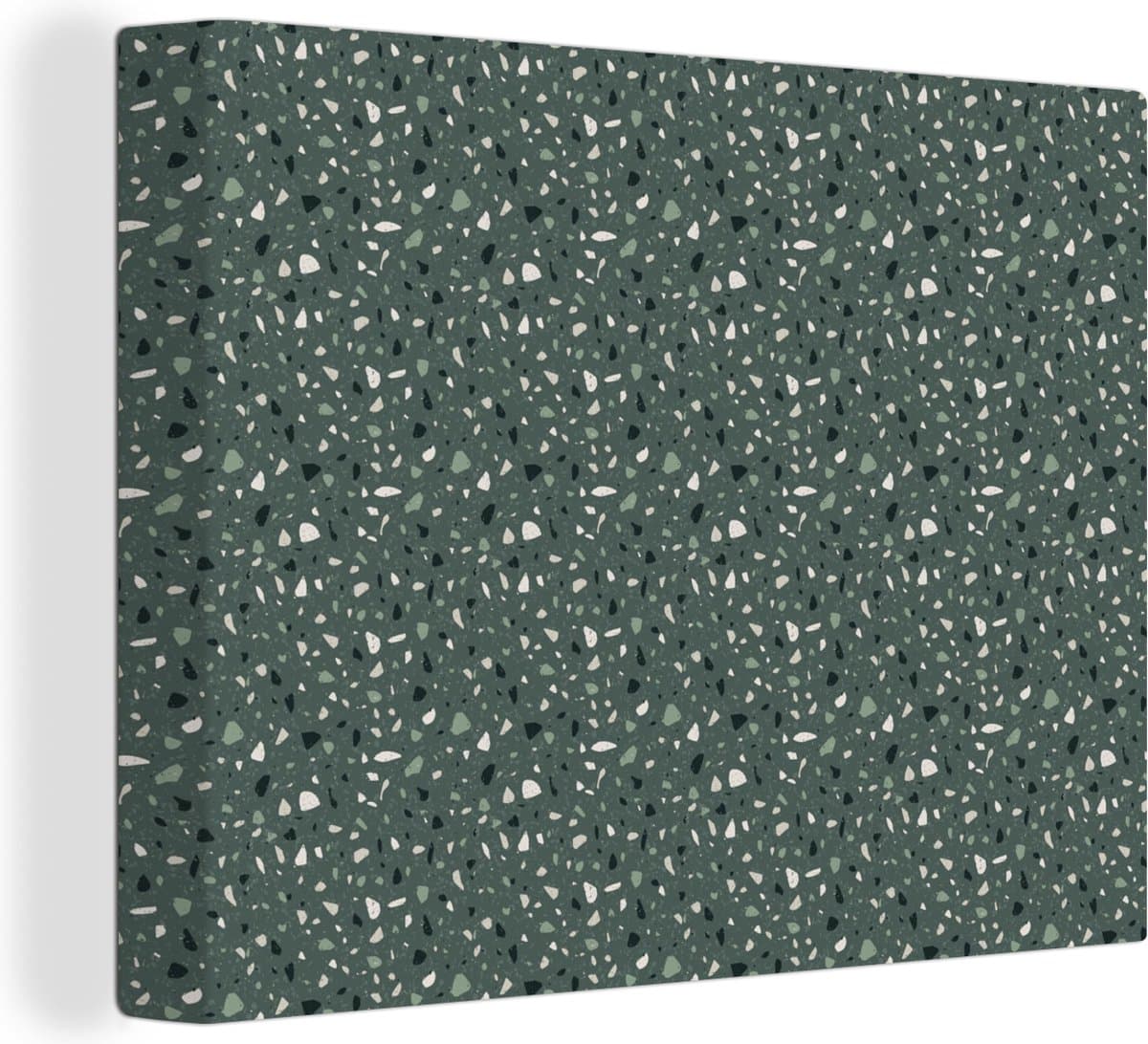 Canvas Schilderij Klei - Patroon - Terazzo - 40x30 cm - Wanddecoratie