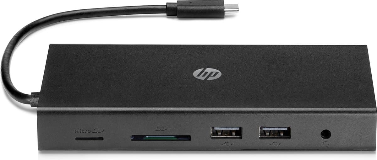 USB Hub HP Concentrador multipuerto USB-C HP de viaje Black