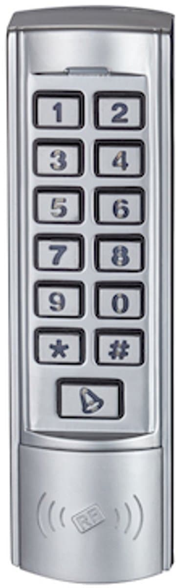 YLI YK-1268IC stand alone toegangscontrole keypad, Mifare kaartlezer, verlichting en deurbel geschikt voor buiten