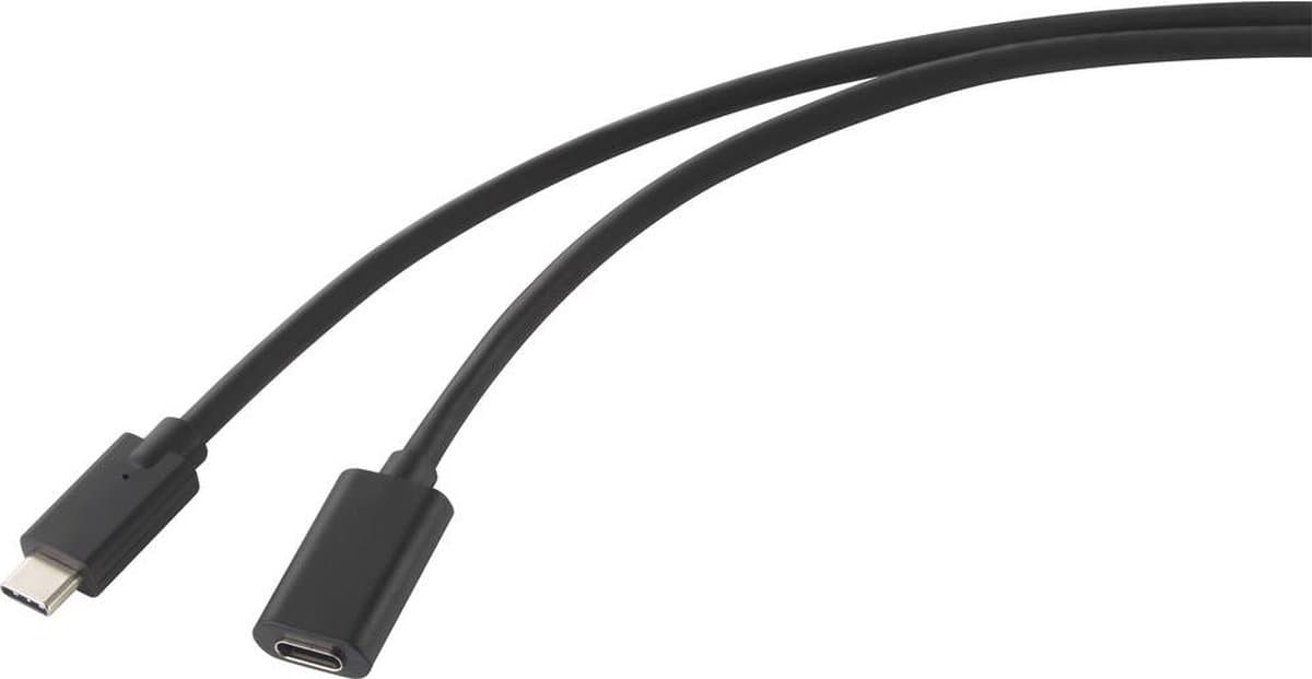 Renkforce RF-4755220 USB-kabel USB 3.2 Gen2x2 USB-C stekker, USB-C bus 1.00 m Zwart PVC-mantel