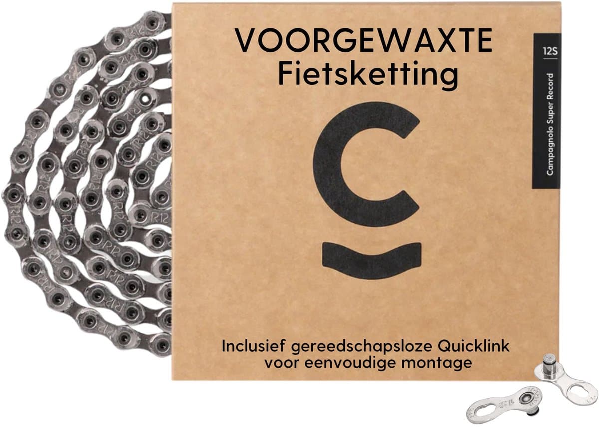 Cyclowax voorgewaxte fietsketting – Premium Campagnolo Super Record 12 speed ketting voorgewaxt met Hot Wax voor ultieme reiniging, duurzaamheid & snelheid