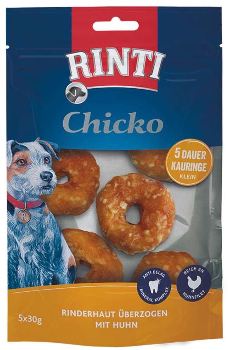 Rinti - Chicko permanente kluiven klein met kip 5x30g (verpakking van 9) - Kip