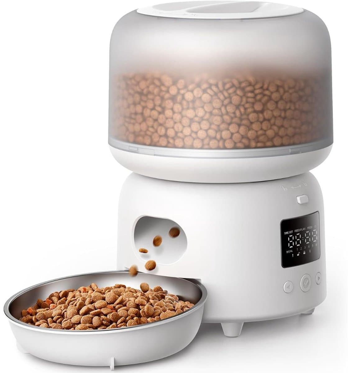 ApexArte® Automatische Voerbak Kat en Hond - Voerautomaat - Wit