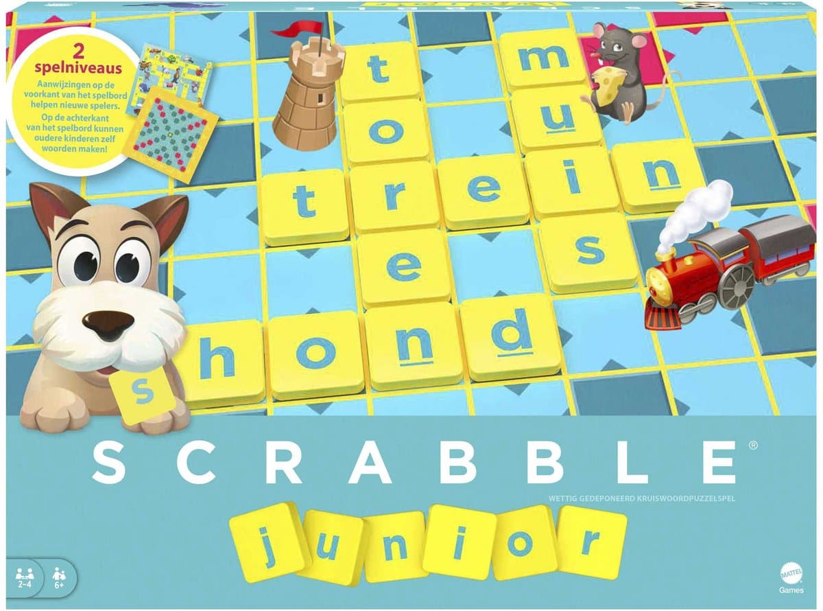 MATTEL Scrabble Junior - 2 tot 4 spelers, vanaf 5 jaar