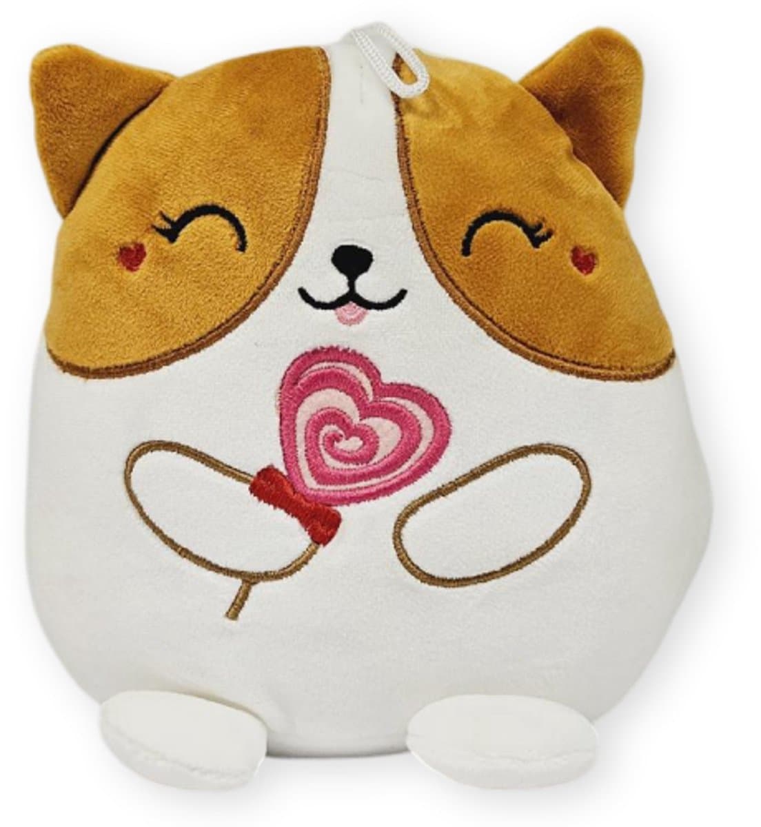 Hond met Hartjes Lolly Kawaii Pluche Knuffel 20 cm