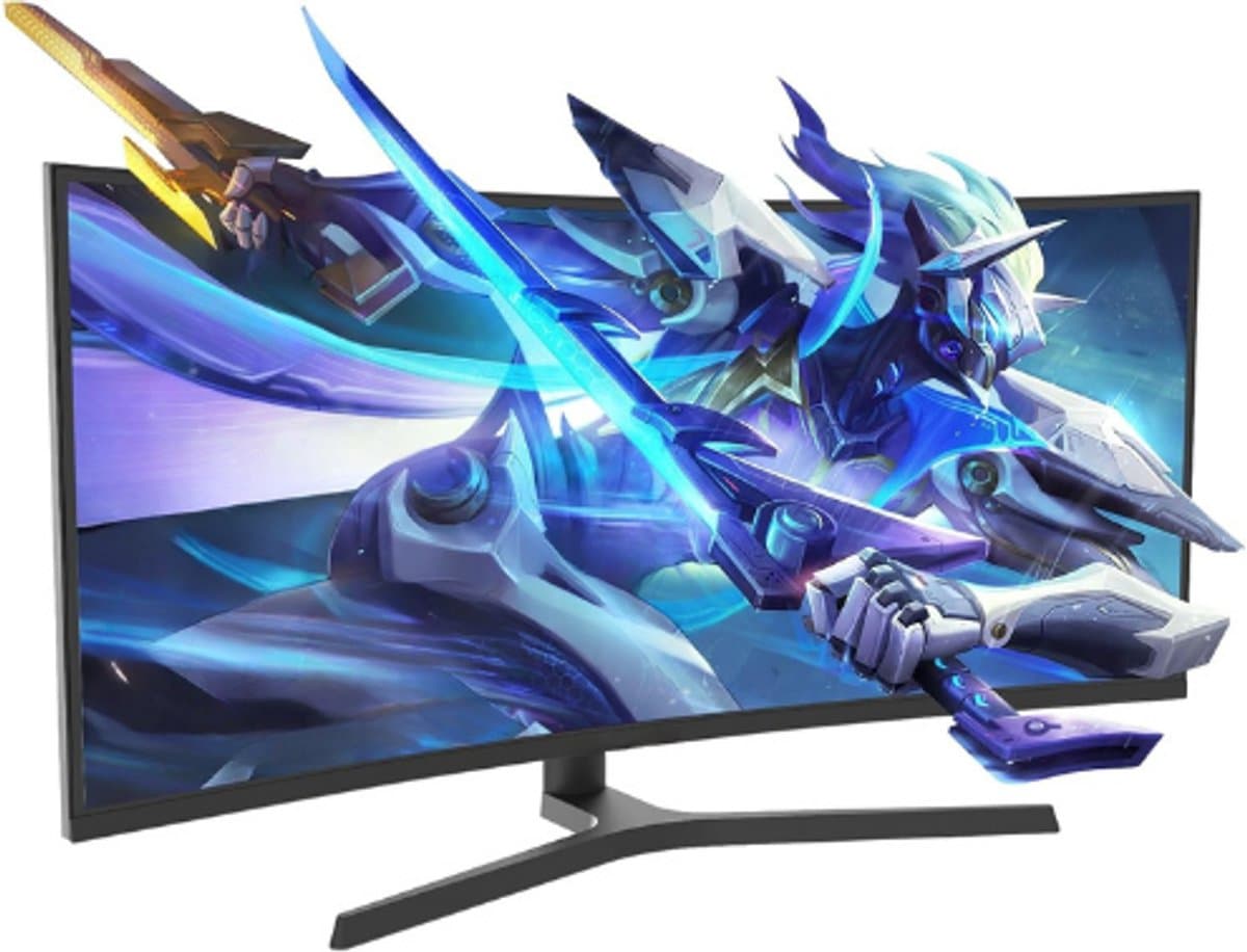 34 Inch Ultrabrede Gamingmonitor - 21:9 UWQHD (3440x1440P) - 1500R Gebogen - 165Hz - 1ms - HDR - Anti-Blauw Licht - FreeSync - VESA - HDMI 2.0 x2 - DP 1.4 x2 - Hefbasis - Energieklasse F