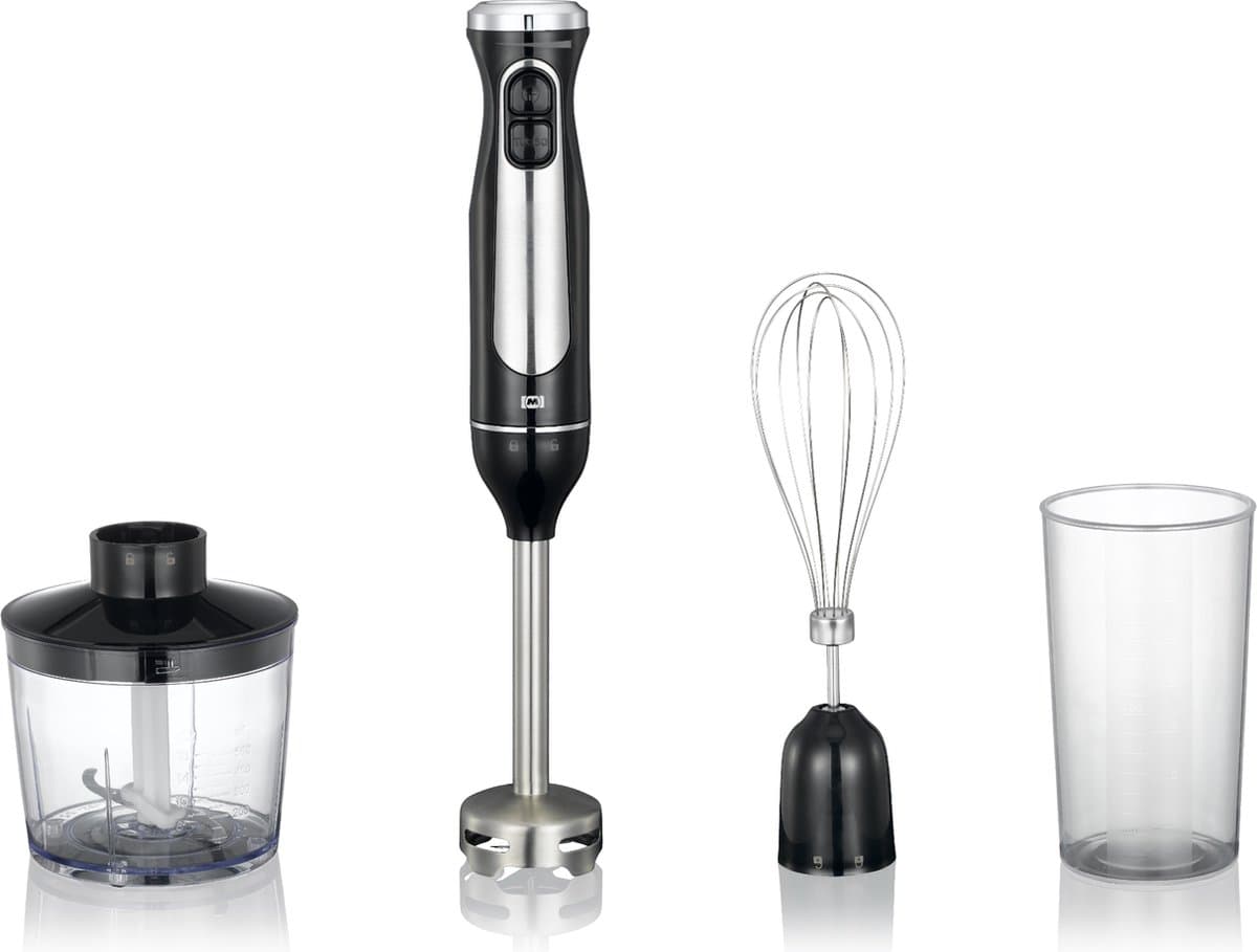 Melissa Staafmixer set - 600W - Hakmolen Garde en Maatbeker - 16210069 - Zwart RVS