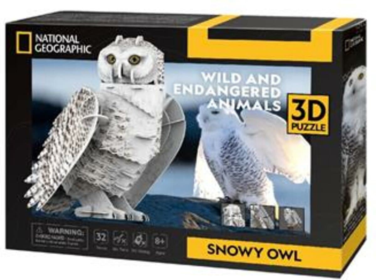 CUBIC FUN 3D Puzzel Sneeuwuil - 42 stuks, Multicolor