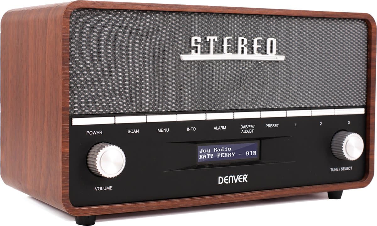 Denver DAB Radio XL - Retro Radio - Bluetooth - DAB+/ FM - Batterijen & Netstroom - DAB36