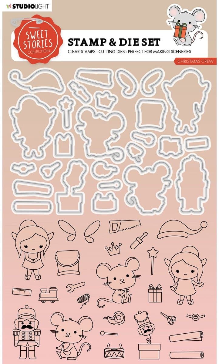 Studio Light • Sweet Stories Stamp & Cutting Die Christmas crew