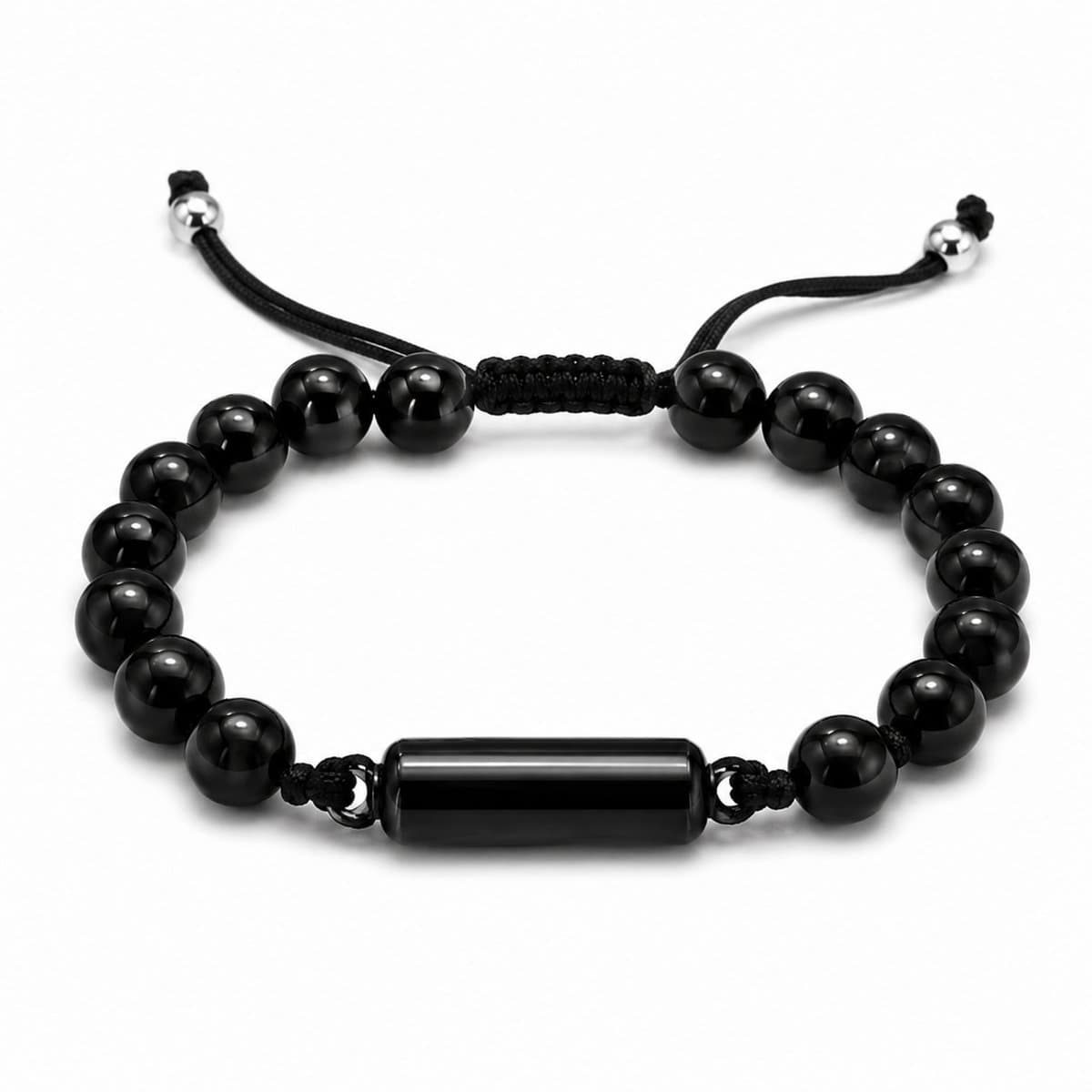 Bedelarmband met ashanger - Urn - Zwart - Koker - mini urn - (urn)