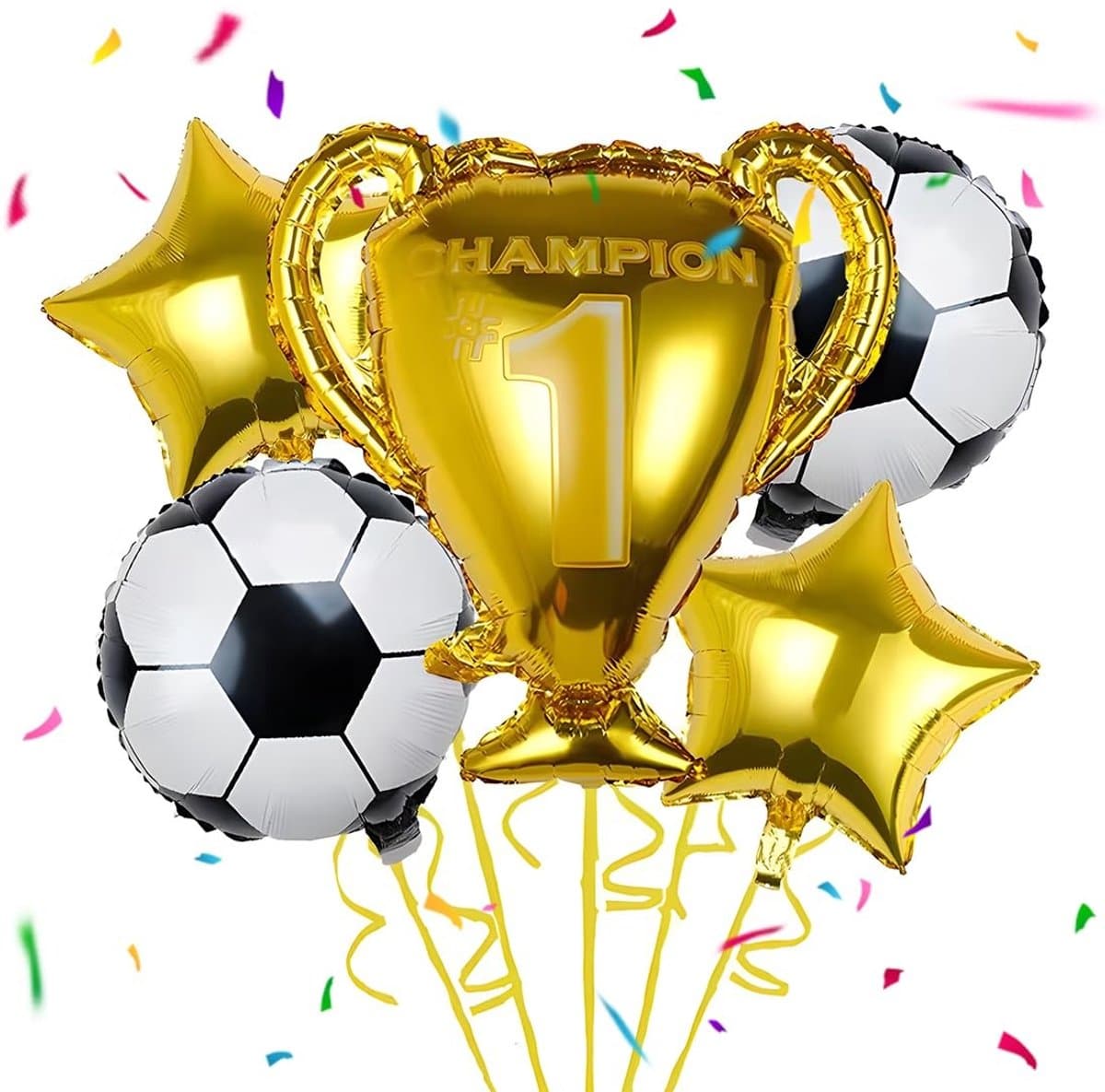 5 stuks ballonnen voetbal - Decoratie voor kinderen - Verjaardag - Voetbalfeesten - Folieballonnen - Wereldkampioenschap - Geschikt voor .