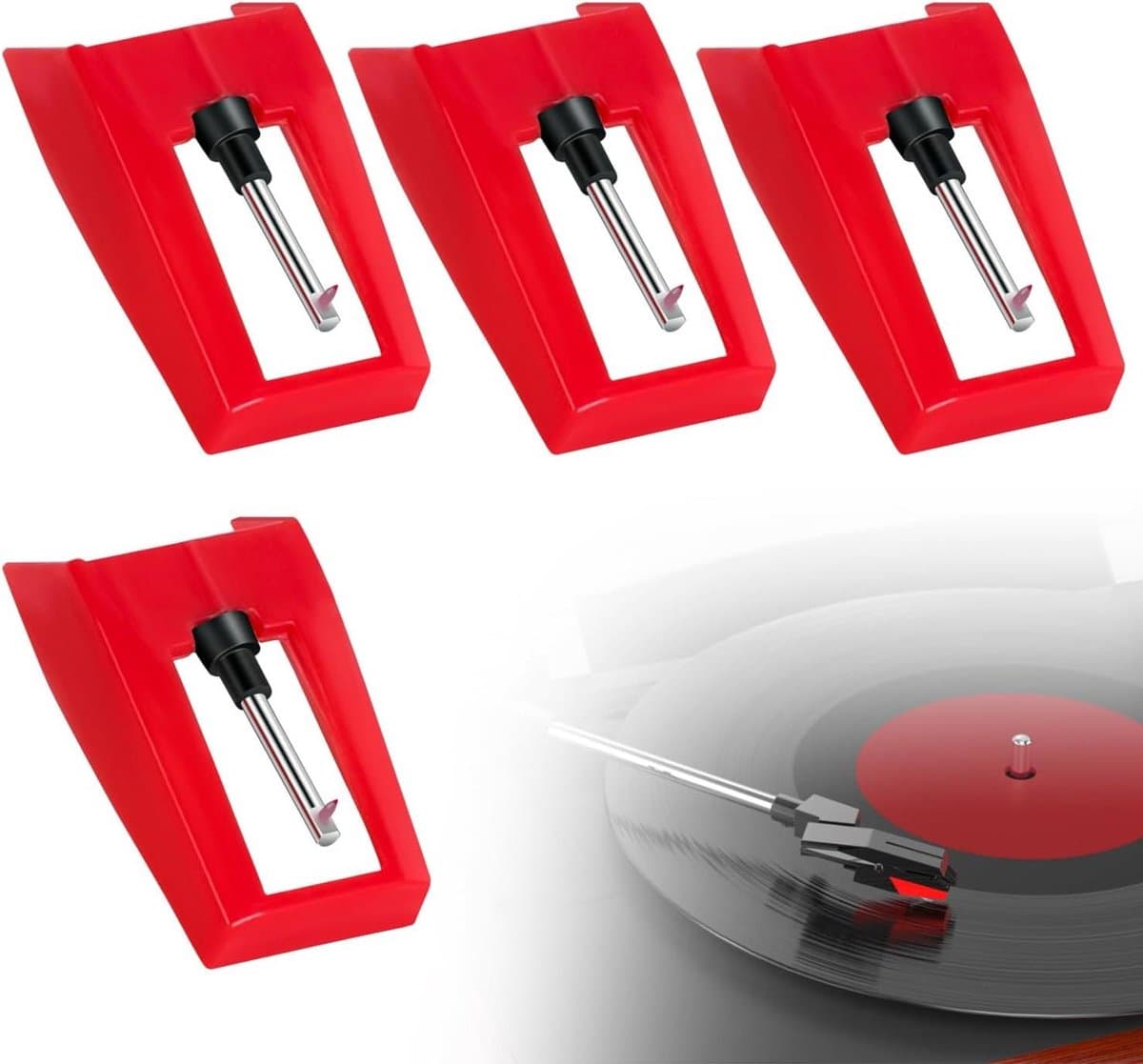 Reservepennen Platenspeler - Naalden Set - Muziek Afspelen - Vier Stuks - Standaard - Niet Van Toepassing