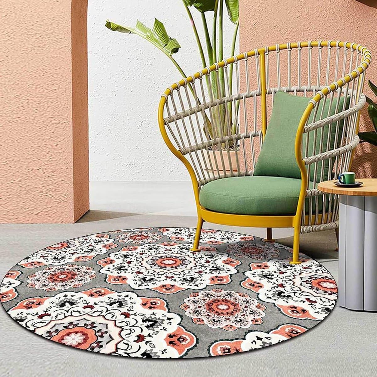 Rond Vloerkleed - Zacht Tapijt - Ruimte Decoratie - Antislip Onderkant - 80 cm - Rood