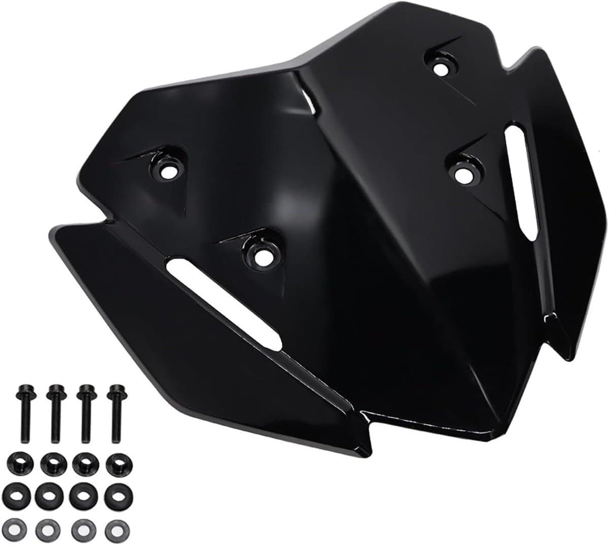 Motorfiets Voorruit - Windscherm Motor - Bescherming Tegen Wind - ABS Kunststof - 36 x 30 x 6 cm - Zwart