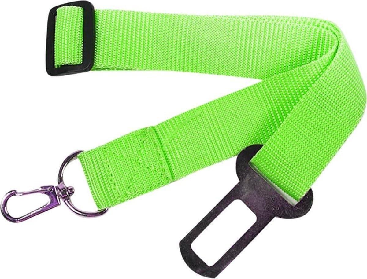 Kleine Honden Autogordel - Veiligheidsharnas Auto - Veilig op Reis - Verstelbaar Nylon - 45-72 cm - Groen