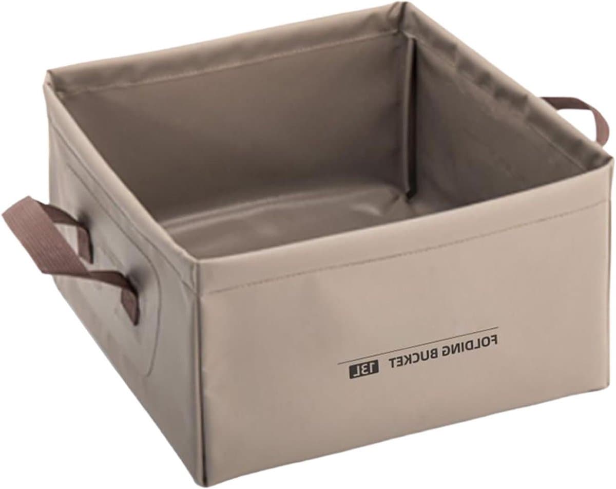 Vouwbare Emmer - Draagbare Waterbak - Kamperen en Reizen - Scheurwerend PVC Mesh - 13 Liter - Koffie