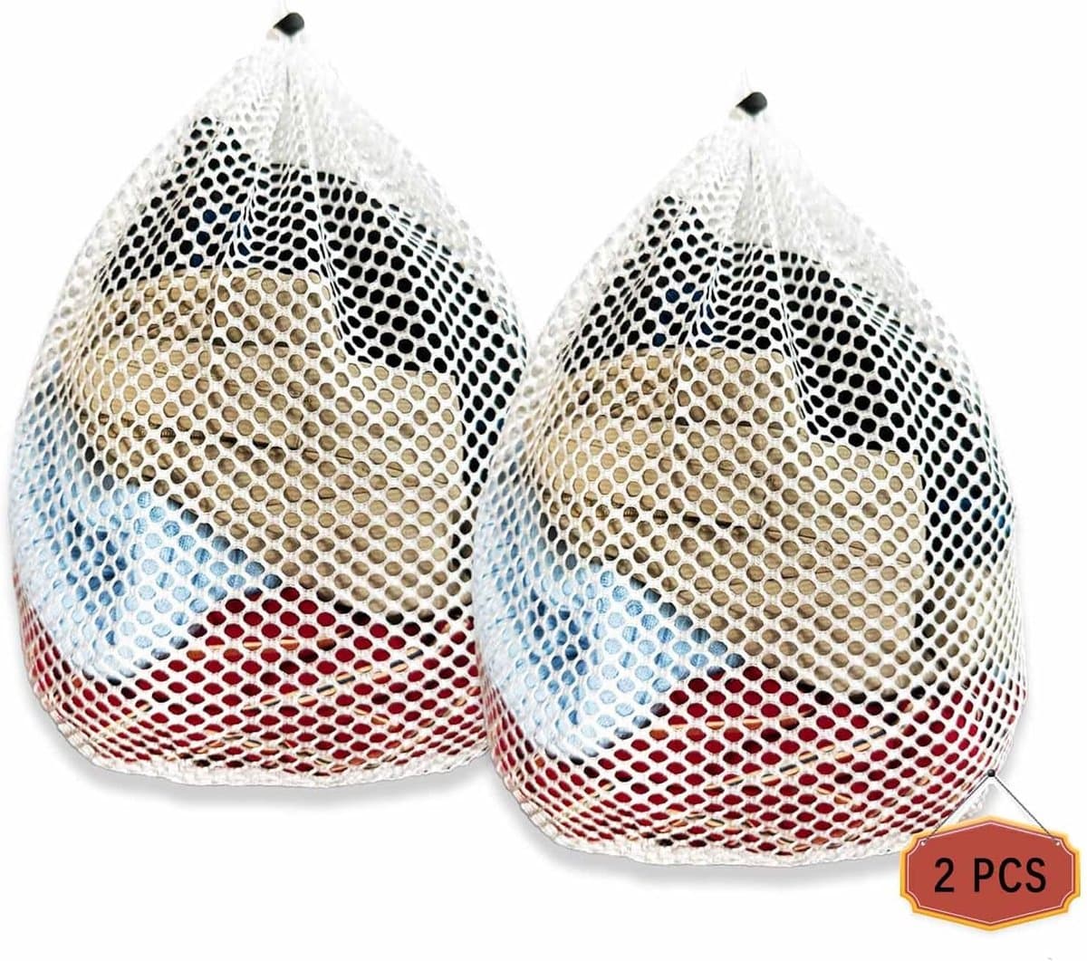 Set van 4 mesh waszakken - 30×40 cm - met trekkoord en stop - geschikt voor delicate was - voorkomt kledingvervorming - voor ondergoed - lingerie en sokken
