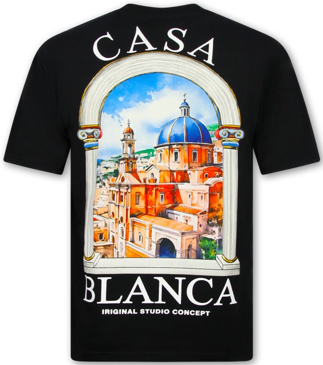 T shirt Heren - Casablanca Oversized Heren T shirt - T shirt Heren met Print -1988- Zwart