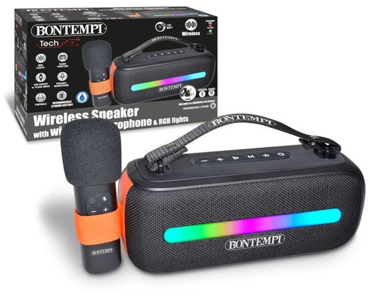 Bontempi - Draadloze speaker - Met microfoon en RGB verlichting.
