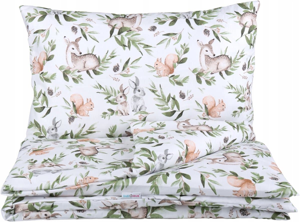 Babymam Kinderbeddengoed 2-delig 135x100cm Katoen Groene Weide