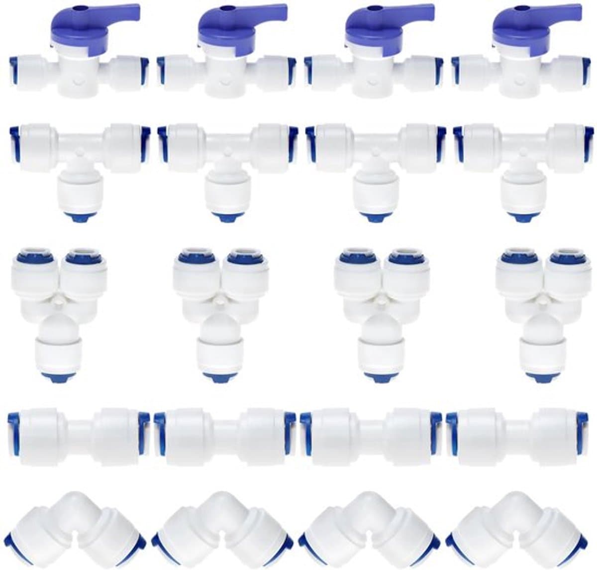 - Waterfilter Aansluitingen - 20 Stuks - Geschikt voor RO Systemen - 1/4 Inch - Kunststof - Levensduur - Voor Koelkasten en Koffiemachines