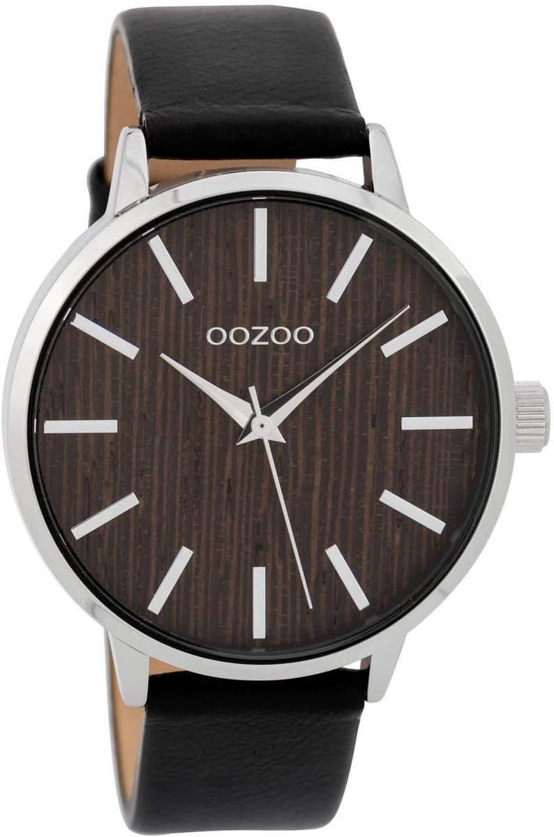 Dameshorloge Hout - Leren band - Dagelijks gebruik - Grote wijzerplaat - 42mm - Zwart
