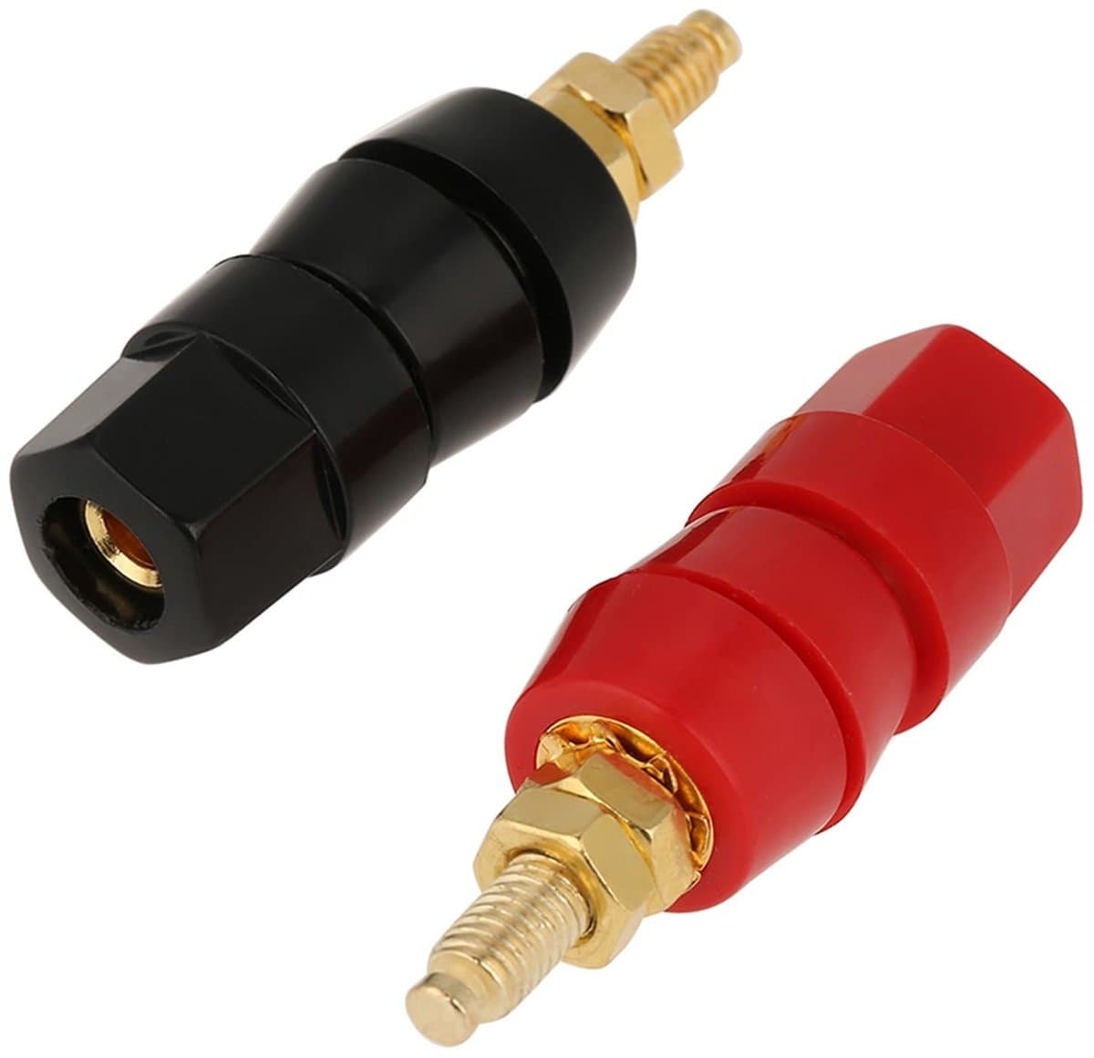 NTHProducts - Banana Plugs - 4mm Speaker Terminals - Kies voor een betrouwbare audioverbinding - Kleur: zwart en rood - Perfect voor audio systemen - I...