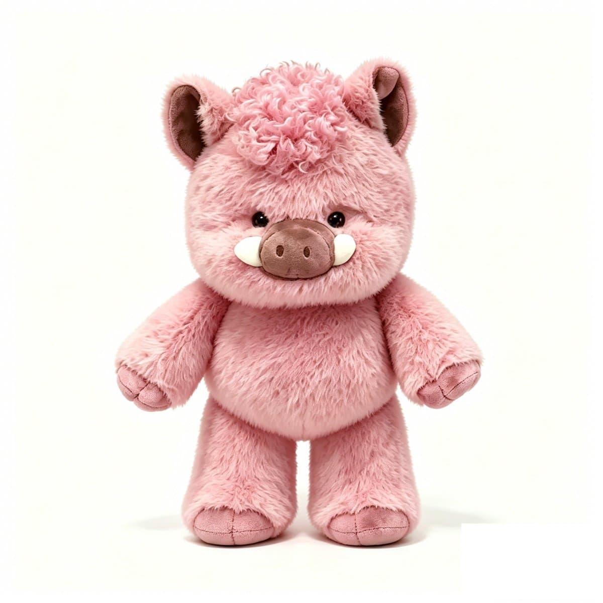 Kraftverdia – Pluche Knuffel – Krullig Varken Pop – 45cm – Schattige Minivarken Knuffel – Schattig – Zacht – Comfortabel – Cadeau voor kinderen ter ontspanning en verzachting van emoties – Roze