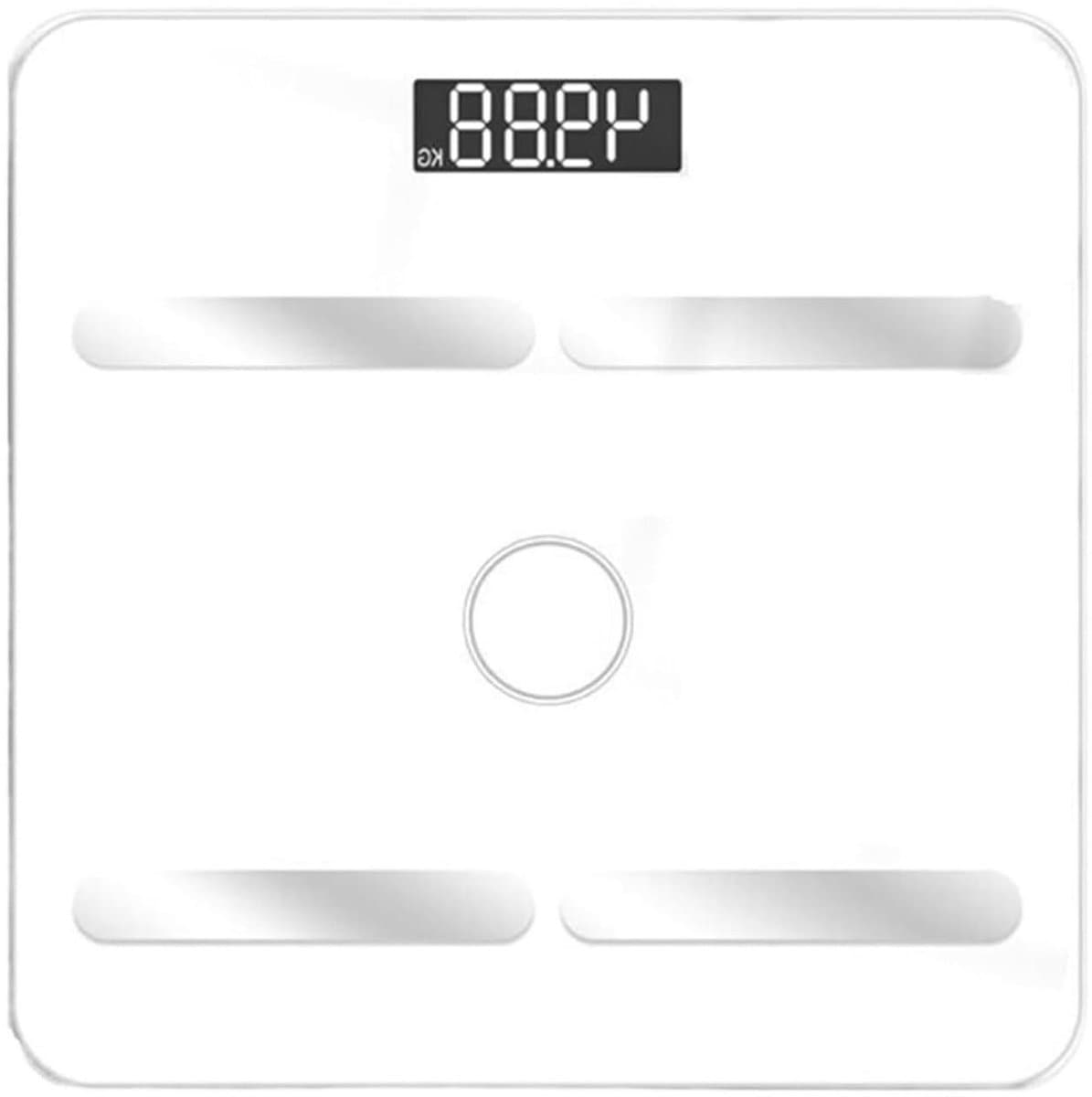Digitale Personenweegschaal - Lichaamsanalyse weegschaal - Gezondheid monitoren - Gehard glas platform - 26x26 cm - Wit