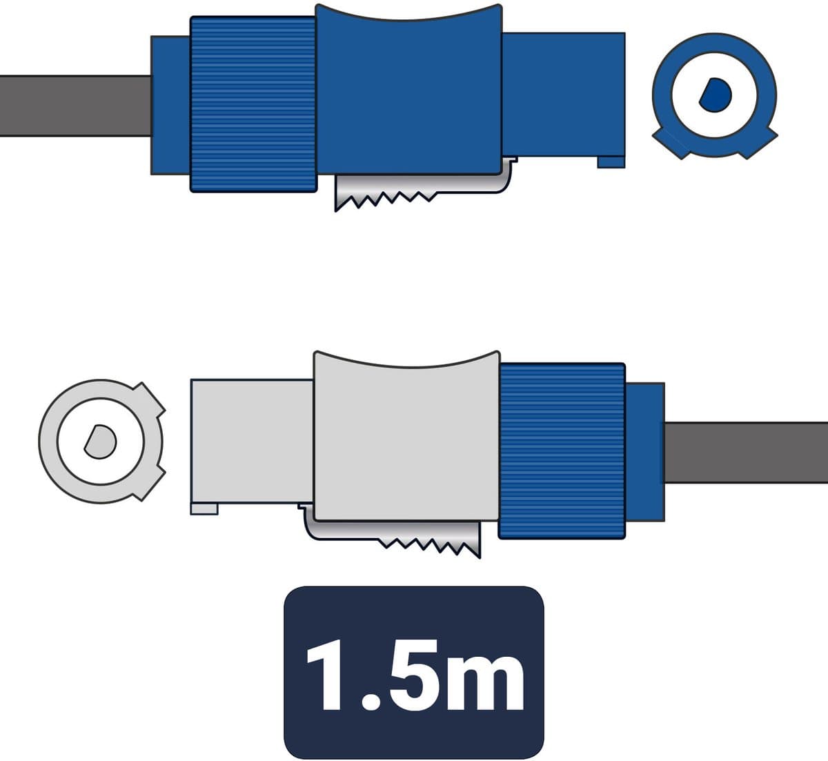 Citronic Powercon doorlus kabel 1,5 meter