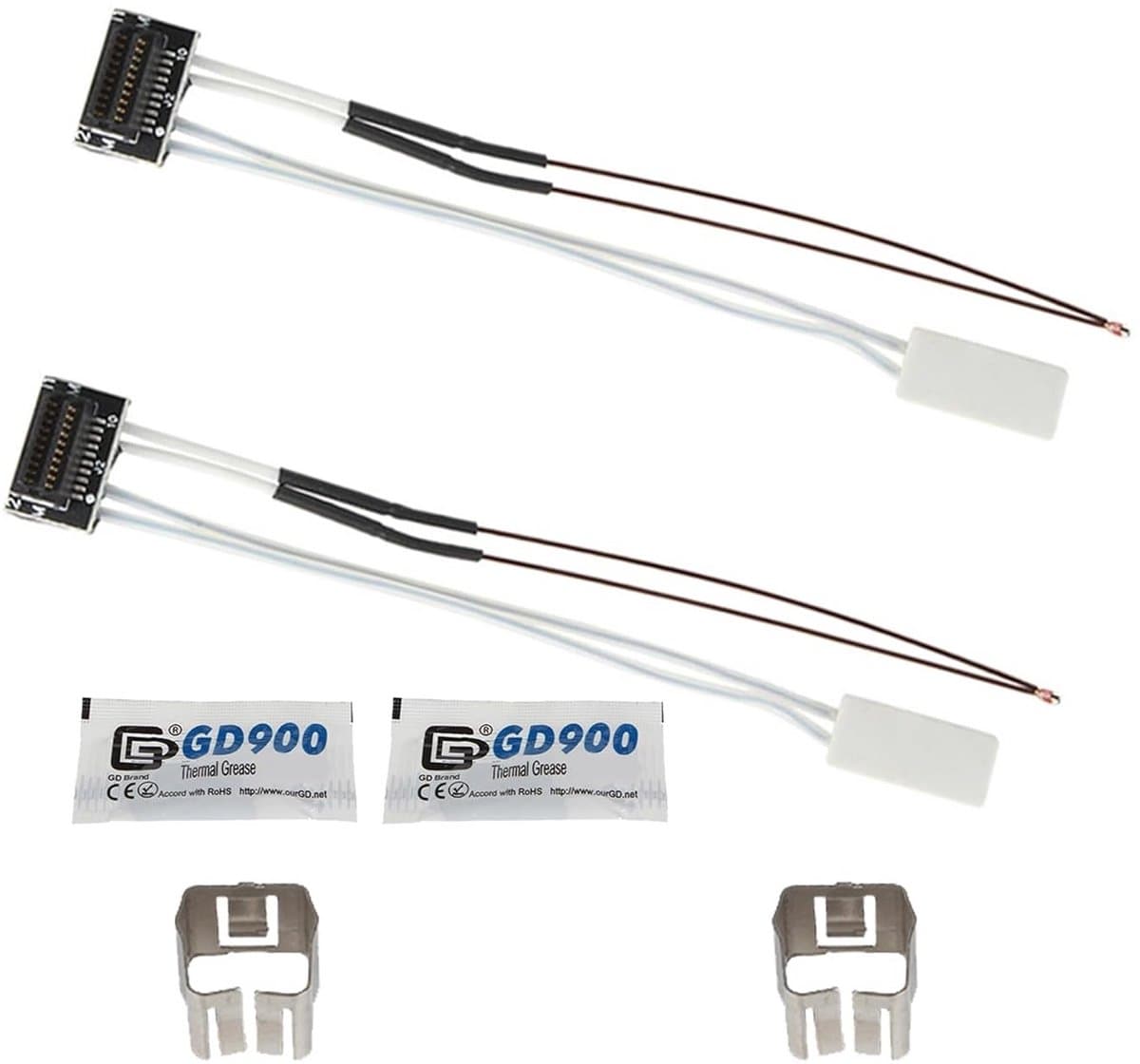3D Printer Onderdelen - Verwarming Thermistor - Print Kwaliteit Verbeteren - Snelle Opwarming - 2 Stuks - Wit