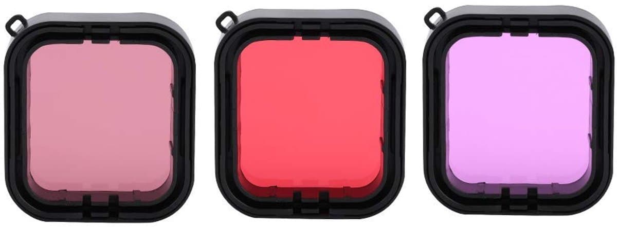 Dailygoods - Camera-filterset - Onderwaterfilterset - Voor actiecamera's - Rood en paars - Ideaal voor duiken - Geschikt voor 5/6 modellen