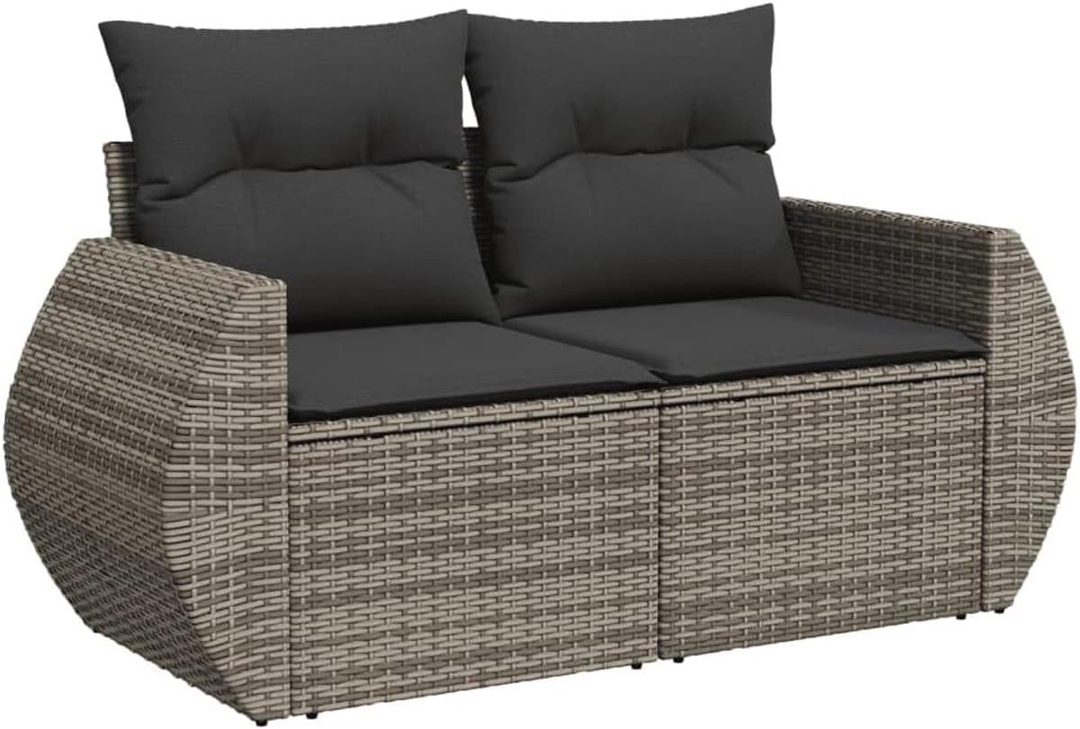 Tuinbank 2-persoons - Lounge bank - Buiten ontspannen - Inclusief kussens - 142 cm breed - Grijs