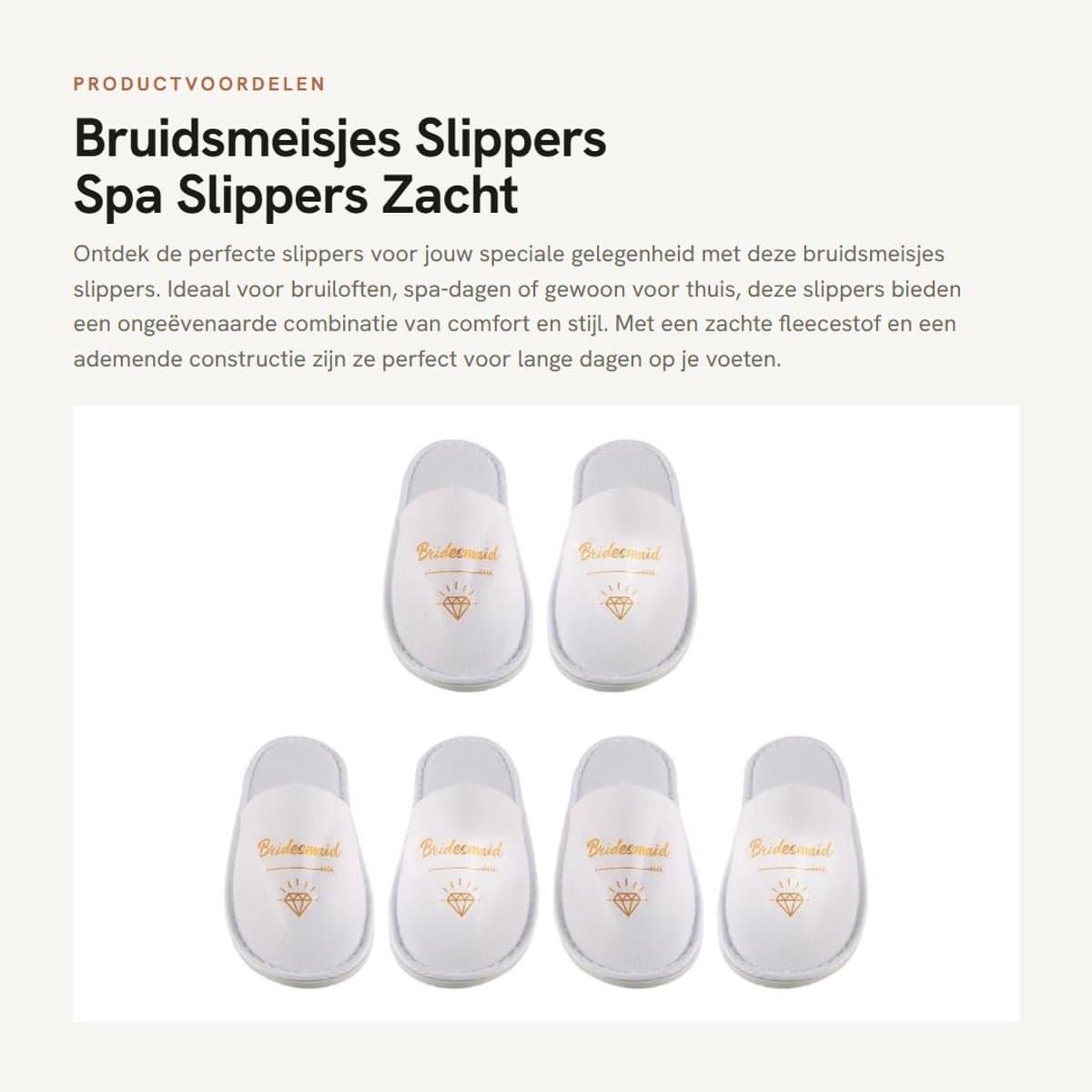 Dailygoods- Bruidsmeisjes Slippers - 3 Paar - Spa Slippers - Zacht en Ademend - One Size Fits Most - 28 x 11 cm - Pantoffels